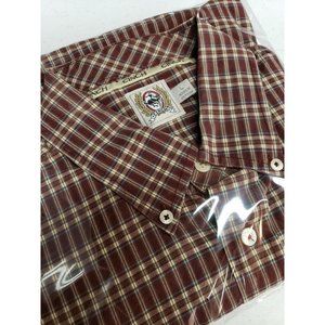 Cinch Mens Sz L Plaid LS Western Shirt Button Down Caramel Brown Check